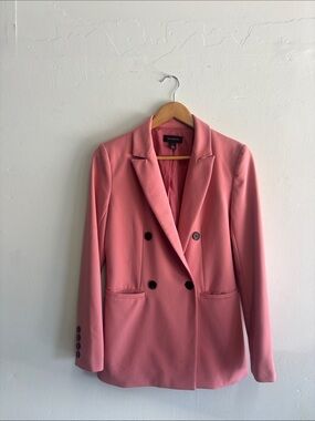 Halogen Double-Breasted Pink Blazer